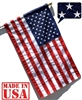 3' x 5' US Flag - Pole Sleeve and Leather Tab
