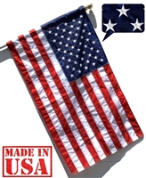 3' x 5' US Flag - Pole Sleeve and Leather Tab