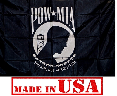3x5 FT POW-MIA Flag - Nylon - Single Faced