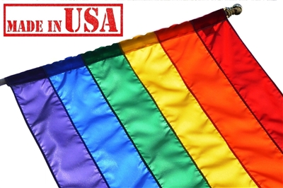 3'x5' Rainbow Flag (Sewn Stripes) Outdoor SolarMax Nylon, 100% Made in America.