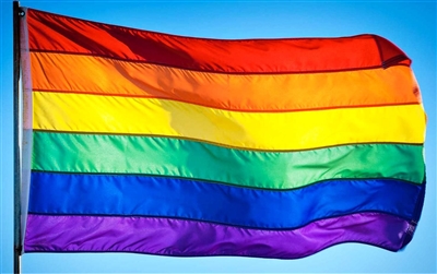 5'x8' Rainbow Flag (Sewn Stripes) Outdoor SolarMax Nylon, 100% Made in America.
