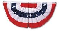 18" x 36" Pleated Fan - Appliqued Stars and Sewn Stripes