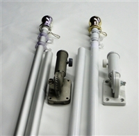 6'x1" Spinning Pole Pole Kit with Adjustable Bracket - White, Silver or Black