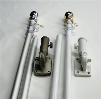 6'x1" Spinning Pole Pole Kit with Adjustable Bracket - White, Silver or Black