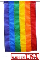 12"x18" Garden Style Rainbow Flag (Sewn Stripes) Outdoor SolarMax Nylon, 100% Made in America.