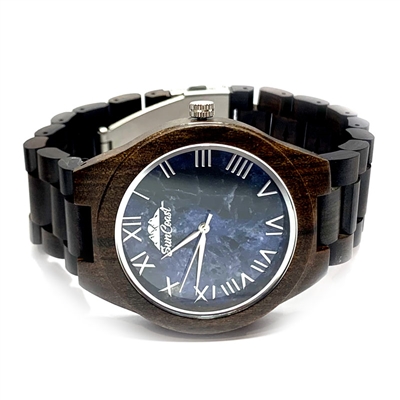 Ebony Sandalwood Watch with Blue Marble Faceby SunCoast