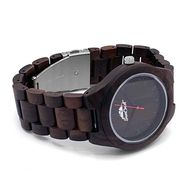 Ebony Sandalwood Watch w/Red Second hand by SunCoast