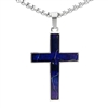 STEEL REVOLTâ„¢ Stainless Steel Cross Necklace with Box Elder Wood