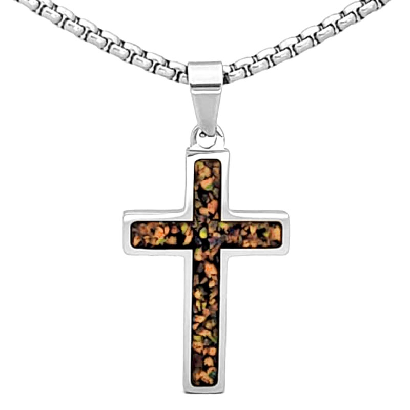 Cross Necklace Camo and Black 