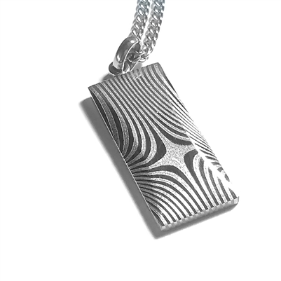 Damascus Steel Pendant with Stainless Steel Chain by STEEL REVOLTâ„¢