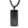 STEEL REVOLTâ„¢ Black Stainless Steel Necklace with Crushed Meteorite Inlay