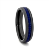 STEEL REVOLTâ„¢ Comfort Fit 4mm Black High-Tech Ceramic Wedding Band with Blue Carbon Fiber Inlay
