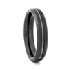STEEL REVOLTâ„¢ Comfort Fit 4mm Black High-Tech Ceramic Wedding Band with a Groove