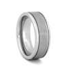 STEEL REVOLTâ„¢  Wedding Band with beveled edges and Meteorite-Look Center