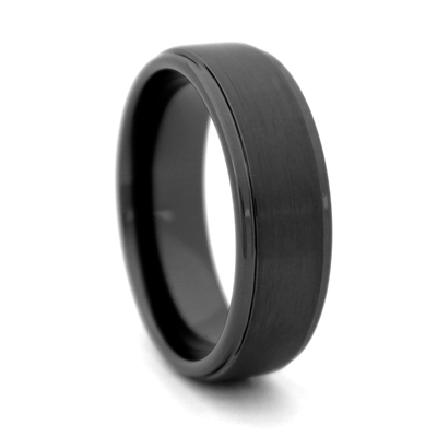 STEEL REVOLTâ„¢ Matt Wedding Band with beveled edges