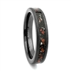 STEEL REVOLTâ„¢ Comfort-Fit 4mm Domed High-Tech Ceramic Wedding Ring With Crushed Meteorite and Dinosaur Bone