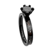 STEEL REVOLTâ„¢ Comfort-Fit 4mm Domed High-Tech Ceramic Engagement Ring With Crushed Meteorite and Dinosaur Bone