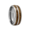 STEEL REVOLTâ„¢ Comfort Fit 8mm Tungsten Carbide Wedding Ring With Genuine Wood from M1 Garand Rifle