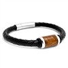STEEL REVOLTâ„¢ Genuine Leather Bracelet with Wood from Genuine Jack Daniels Whiskey Barrel
