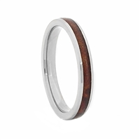 STEEL REVOLTâ„¢ Whiskey - I Do 3mm is a Tennessee Whiskey Ring. It is a 3mm comfort fit domed tungsten carbide wedding ring with wood cut from the whiskey barrels once used by the Jack Daniel's Distillery