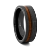 STEEL REVOLTâ„¢ Charred Whiskey II is a Tennessee Whiskey Band. It is an 8mm comfort fit black high-tech ceramic wedding ring with wood cut from the whiskey barrels once used by the Jack Daniel's Distillery