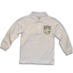 UNISEX ADULT LONG SLEEVE WHITE POLO