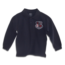 UNISEX ADULT LONG SLEEVE NAVY POLO