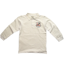 UNISEX ADULT LONG SLEEVE WHITE POLO