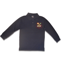 UNISEX YOUTH LONG SLEEVE NAVY POLO