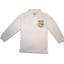 UNISEX ADULT LONG SLEEVE WHITE POLO