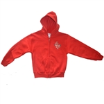 UNISEX ADULT RED FULL ZIP HOODIE