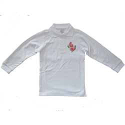 UNISEX ADULT LONG SLEEVE WHITE POLO