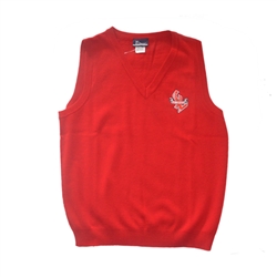 UNISEX ADULT RED V-NECK VEST