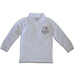 UNISEX ADULT LONG SLEEVE WHITE POLO