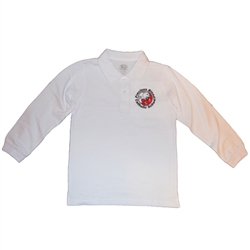 UNISEX ADULT LONG SLEEVE WHITE POLO