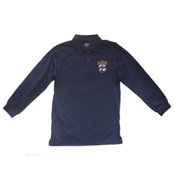 UNISEX ADULT LONG SLEEVE NAVY POLO