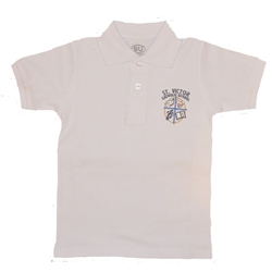 UNISEX YOUTH SHORT SLEEVE WHITE POLO