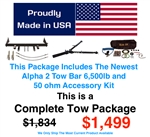 Blue Ox Alpha 2, 6.5k lb Tow Bar Complete Tow Package