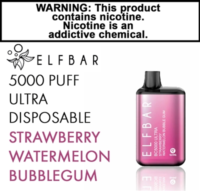 Elfbar Ultra Disposable Strawberry Watermelon Bubble Gum 50mg