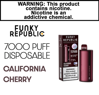 Funky Republic 7000 Puff Disposable California Cherry 50mg