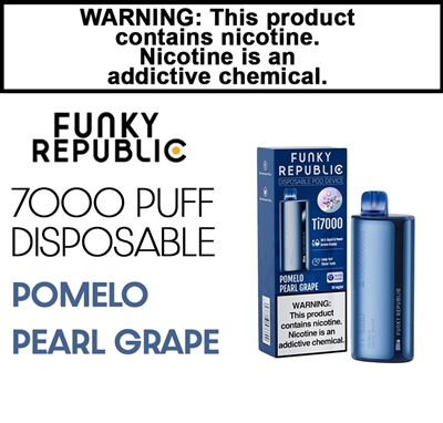 Funky Republic 7000 Puff Disposable Pomelo Pearl Grape 50mg