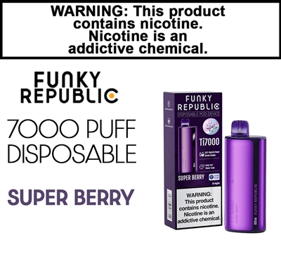 Funky Republic 7000 Puff Disposable Super Berry 50mg