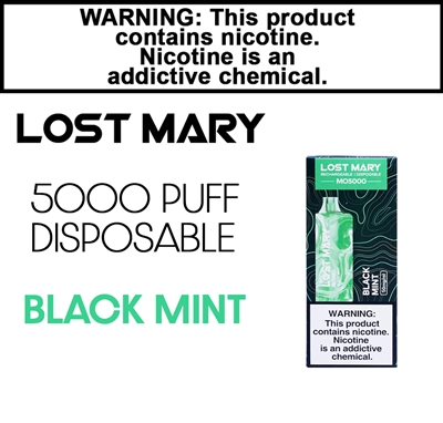 Lost Mary MO5000 Disposable Black Mint 50mg