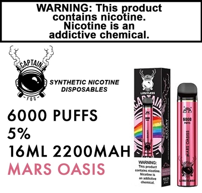 Captain Fog Mars Oasis 6000 Puff Synthetic Nic Disposable 50mg