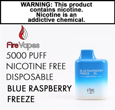 Fire Float 5K Zero Nicotine Disposable Blue Raspberry Freeze