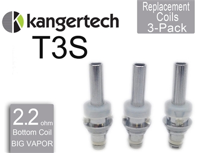 Kanger T3S Botton Coil 3 Pack 2.2 ohm