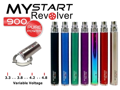 Mystart-Revolver-900mah Variable Voltage eGo 900mAh Battery