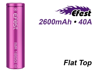 Efest IMR 18650 - 40Amp - 2600mAh (Flat Top)