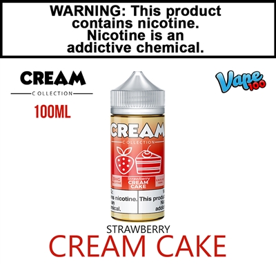 Vape100 Cream Collection - Strawberry Cream Cake (100mL)