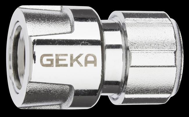 GEKA QuickConnect WITHOUT Water Stop - For RAW CUT 5/8" ID hose-end, allowing QC to a male Tap Plug from Sprayer, Wand or Sprinkler - 46.0802.9